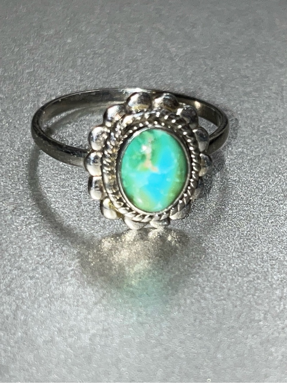 Sonoran Gold Turquoise Sterling Silver Oval Ring - sz 6